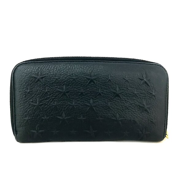 Jimmy Choo Filipa Star Embossed Leather Zip-Around Wallet – Black - Picture 5 of 8